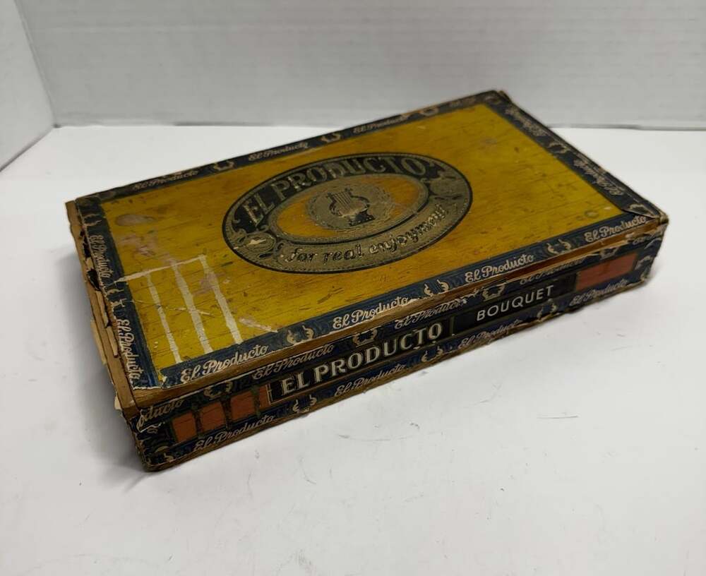 Vintage El Producto Bouquet Wooden Cigar Box